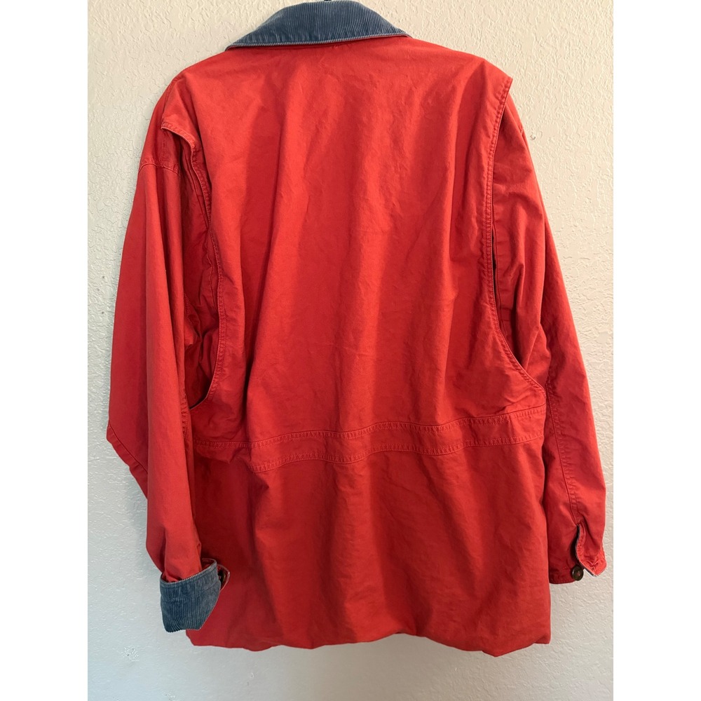 VTG Lifes Adventures Corduroy Chore Coat L Maroon Cotton Barn Country Western - Picture 3 of 13